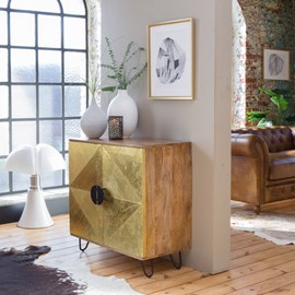 Buffet 2 portes en bois laiton