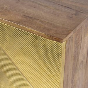 Buffet 2 portes en bois laiton