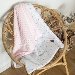 Couverture réversible ultra douce rose