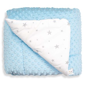 Couverture réversible ultra douce bleu