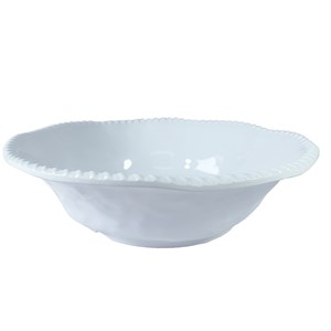 Saladier en mélamine blanche bord corde