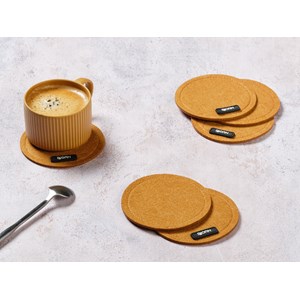 Sous-verre rond - feutre recyclé marron