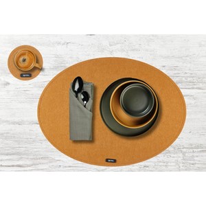 Sous-verre rond - feutre recyclé marron