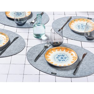 Set de table ovale - feutre recyclé gris
