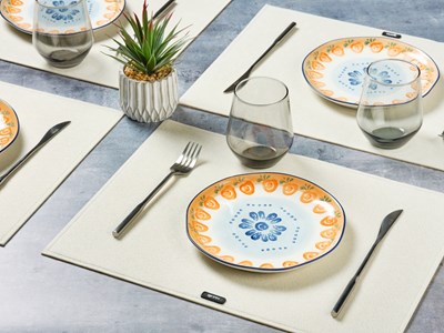 Set de table - feutre recyclé beige