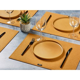 Set de table - feutre recyclé marron