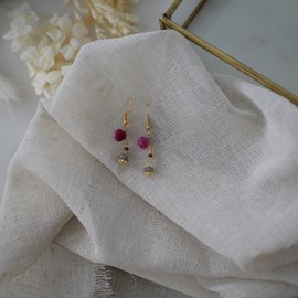 Boucles d'oreilles mahita rubellite
