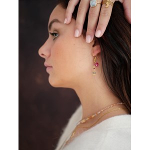 Boucles d'oreilles mahita rubellite