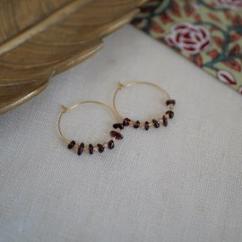 Boucles d'oreilles prisca grenat