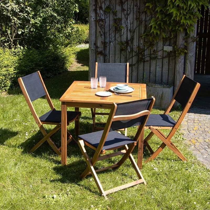 Berah Getah - Salon de jardin en bois 4 places