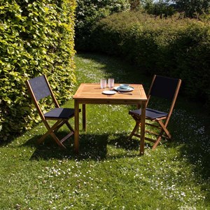 Salon de jardin en bois 2 places