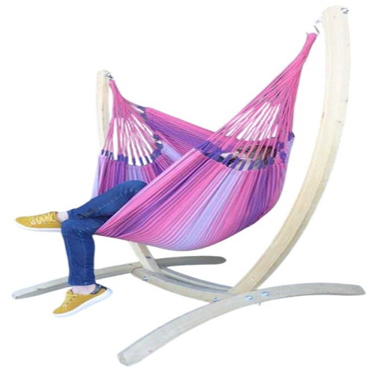 Tropical Influences - Hamac chaise avec support paquito 3 rosa