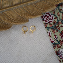 Boucles d'oreilles  celia quartz rose