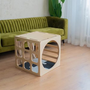 Cube d’escalade & cabane de jeu en bois