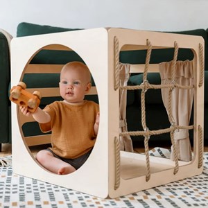 Cube d’escalade & cabane de jeu en bois