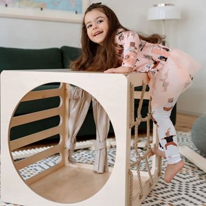 Cube d’escalade & cabane de jeu en bois