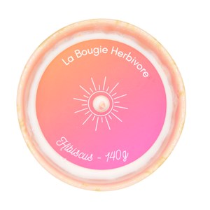 Bougie hibiscus - pot en grès