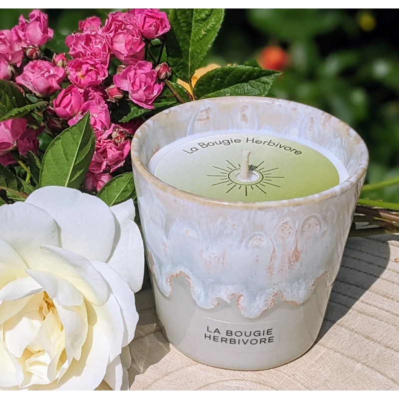 Bougie savon de marseille - pot en grès