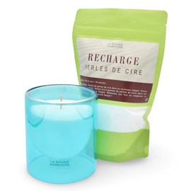 Pack perles de cire 400g + verre bleu