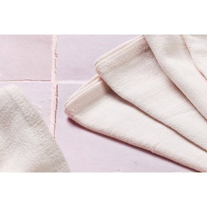 Serviette de table - lin et coton blanc