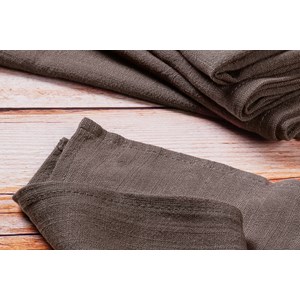Serviette de table - lin et coton marron