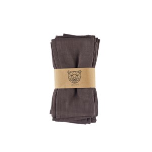 Serviette de table - lin et coton marron