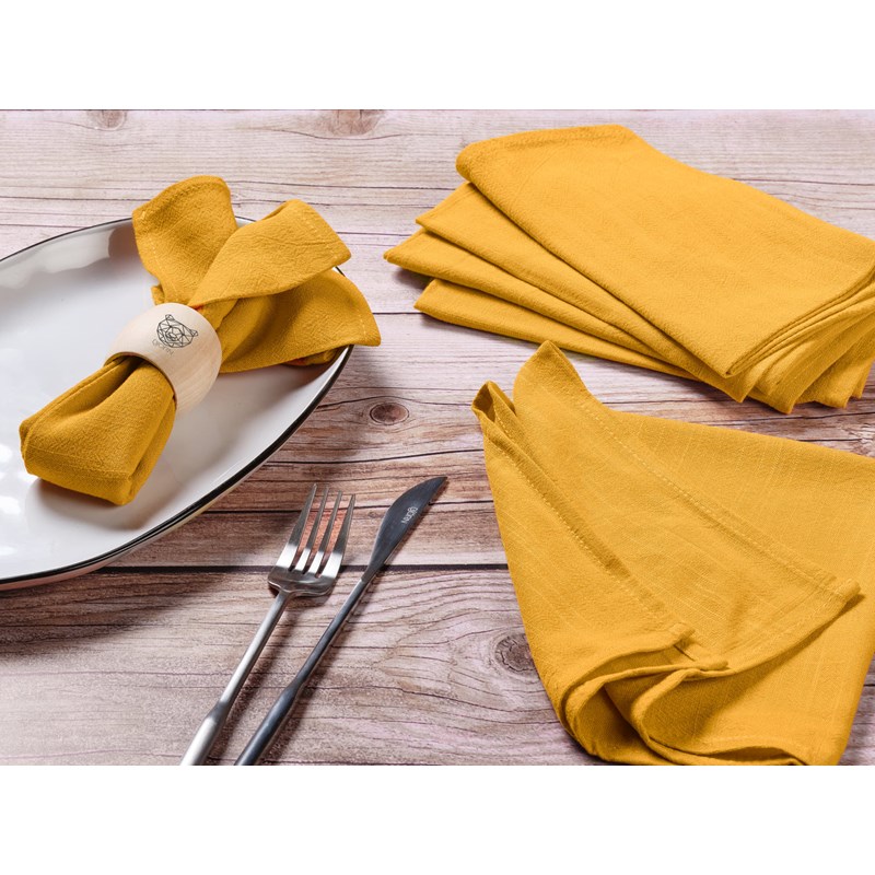 Serviette de table - lin et coton jaune