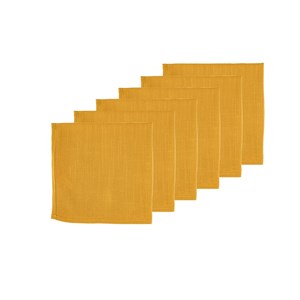 Serviette de table - lin et coton jaune