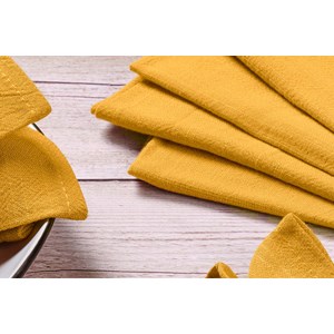 Serviette de table - lin et coton jaune