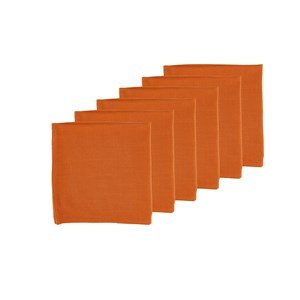 Serviette de table - lin et coton orange