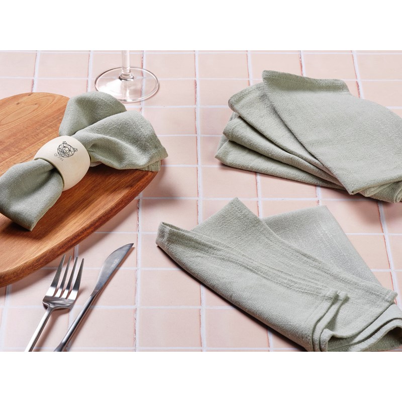 Serviette de table - lin et coton vert