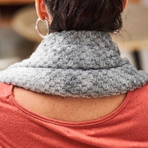 Bouillotte tour de cou gris pailleté