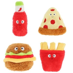 Assortiment de 4 peluches fast food