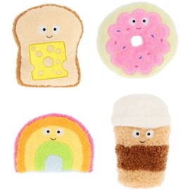 Assortiment de 4 peluches petit déjeuner