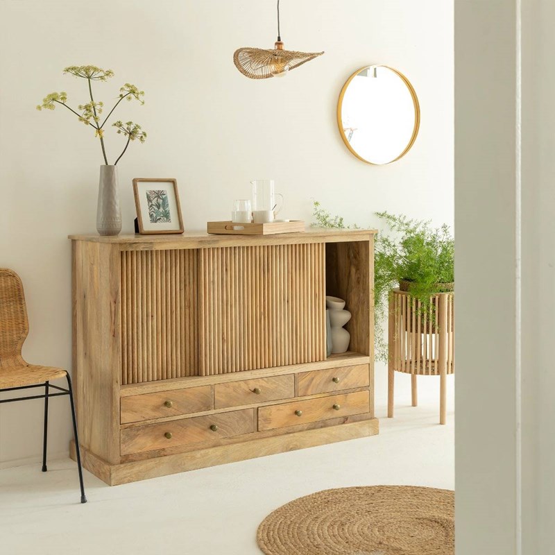 Meuble sous vasque en bois de manguier liora