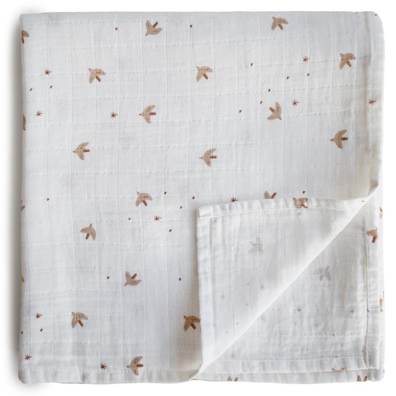 Maxi lange en coton bio sparrows (120 x 120 cm)