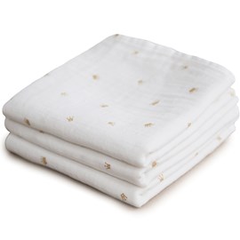 Lot de 3 langes en coton bio
