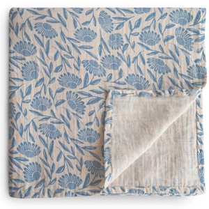 Maxi lange en coton blue flowers (120 x 120 cm)