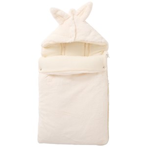Nid d’ange fausse fourrure doublé gaze de coton ivoire (0-6 mois)