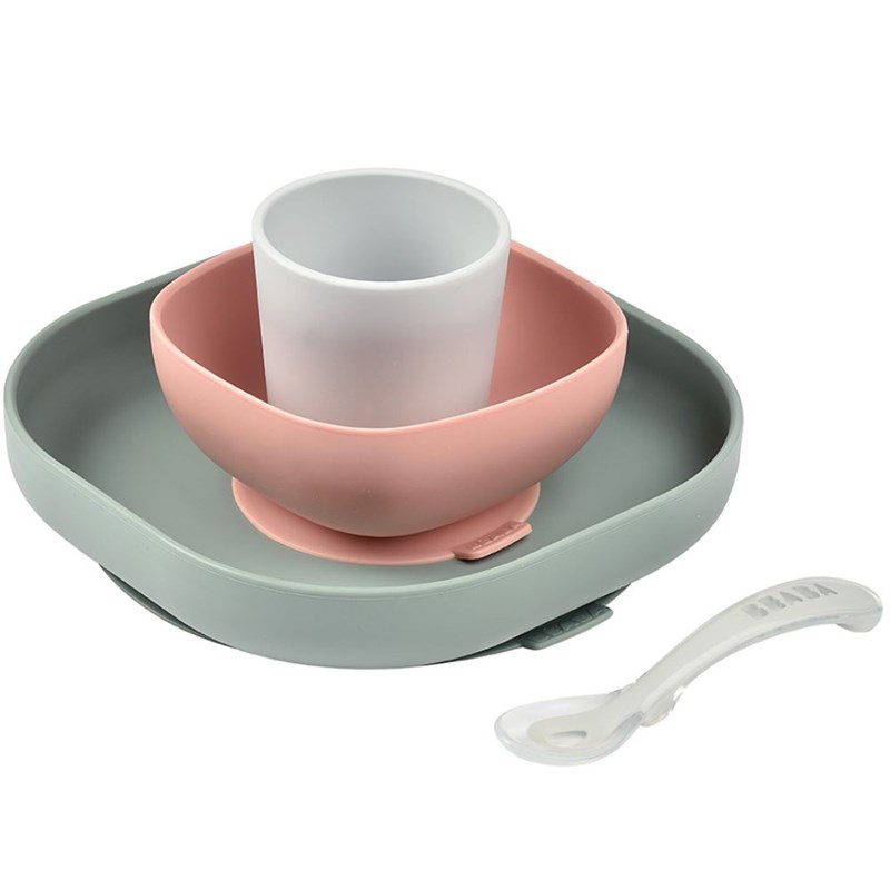 Coffret repas en silicone eucalyptus (4 pièces)