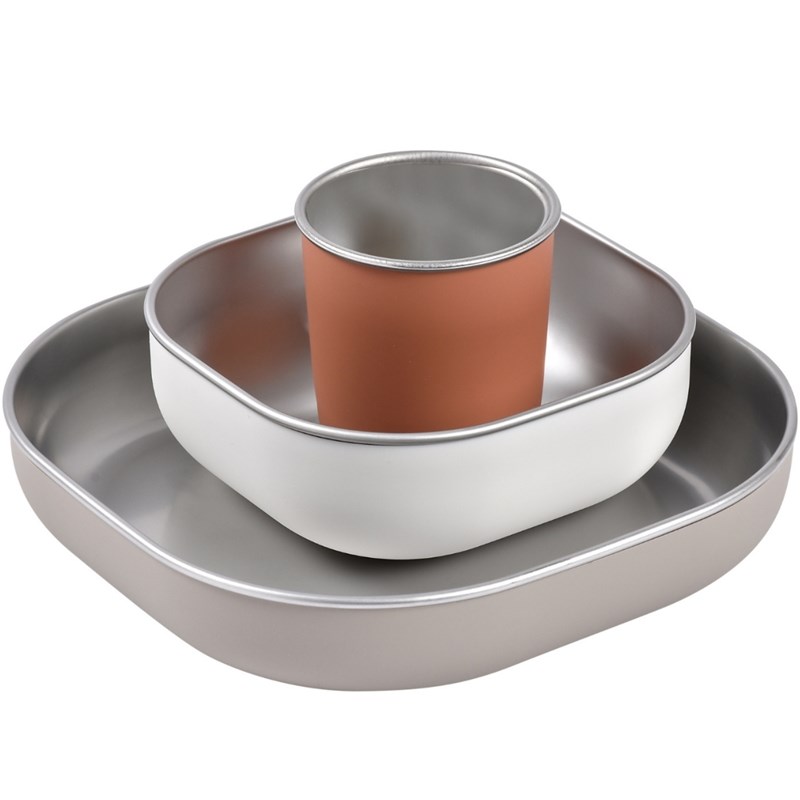 Coffret repas inox terracotta
