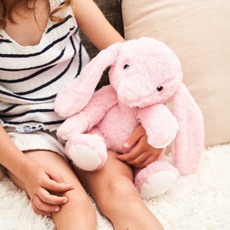 Peluche bouillotte lapin rose