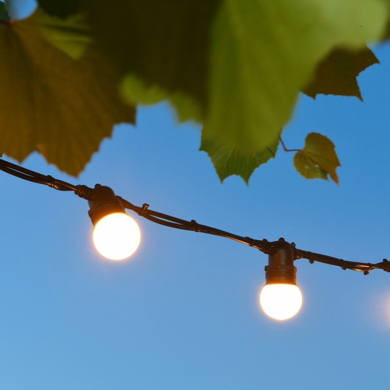 Guirlande guinguette led 4,5 m blanc chaud – solaire et secteur