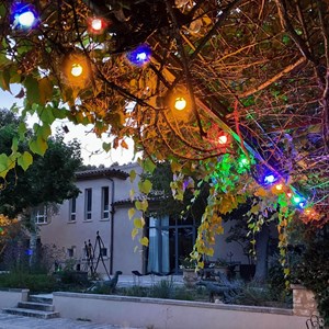 Guirlande guinguette led 4,5 m multicolore – solaire et secteur