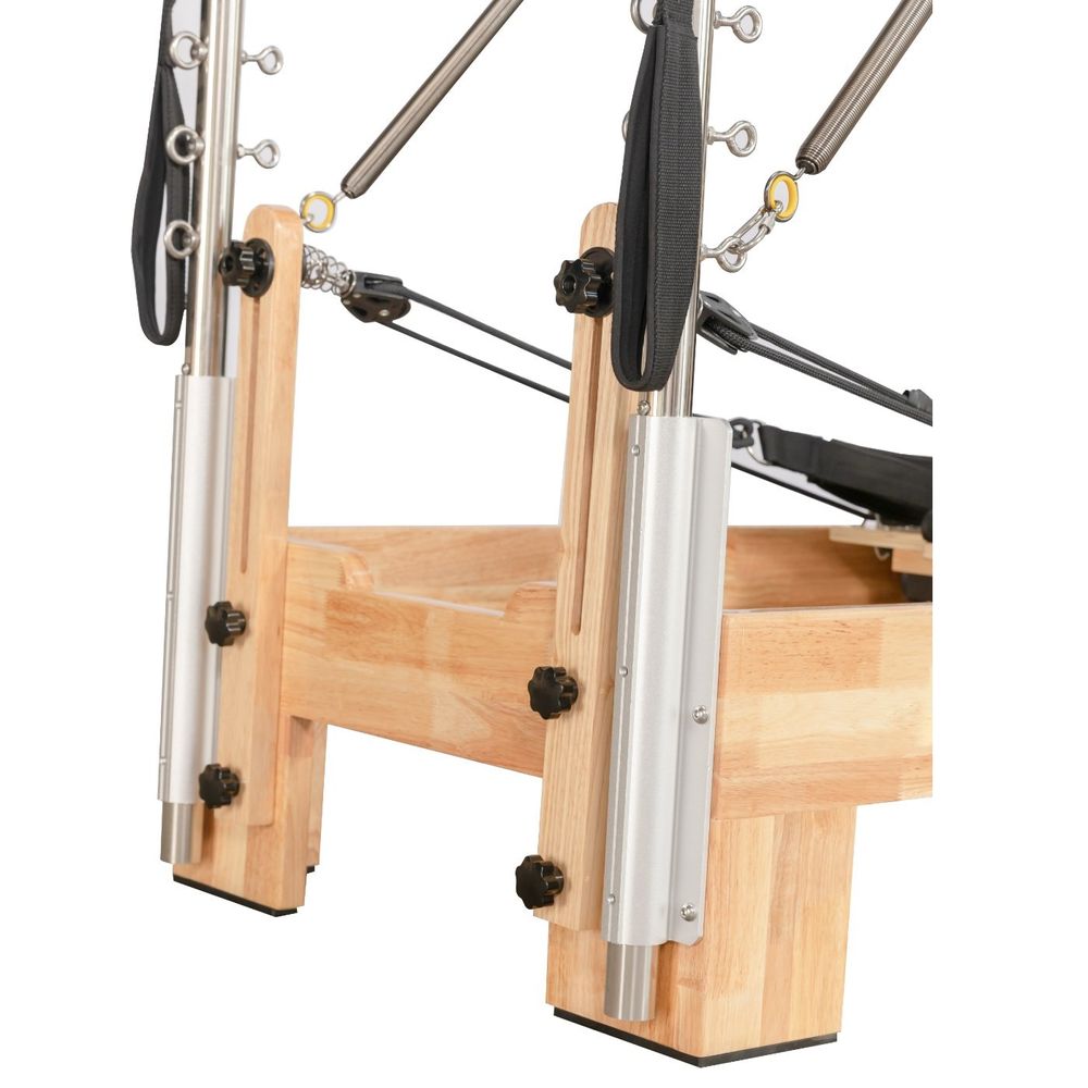 Poignées Pilates Classiques En Bois Et Cuir – Poignée Pivotante, Lot D'1