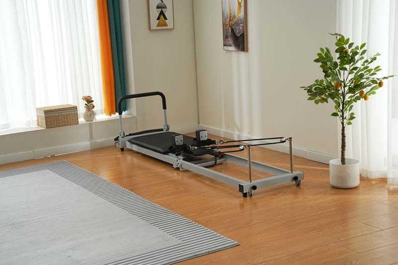 Pilate Reformer Planche Pilates Reformer Pliable Avec Compteur - Équipement Fitness Maison Pour Renforcement Musculaire Et équilibre Planche Rebond Automatique