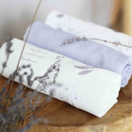 Lot de 3 langes lilas 70x70 cm