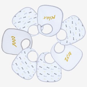 Lot de 7 bavoirs bébé jaune