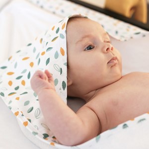 Set de bain bébé - modèle feuilles blanc