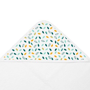 Set de bain bébé - modèle feuilles blanc